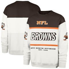 Cleveland Browns '47 Throwback Breeze Maximalist Sweatshirt - White - 47 brand