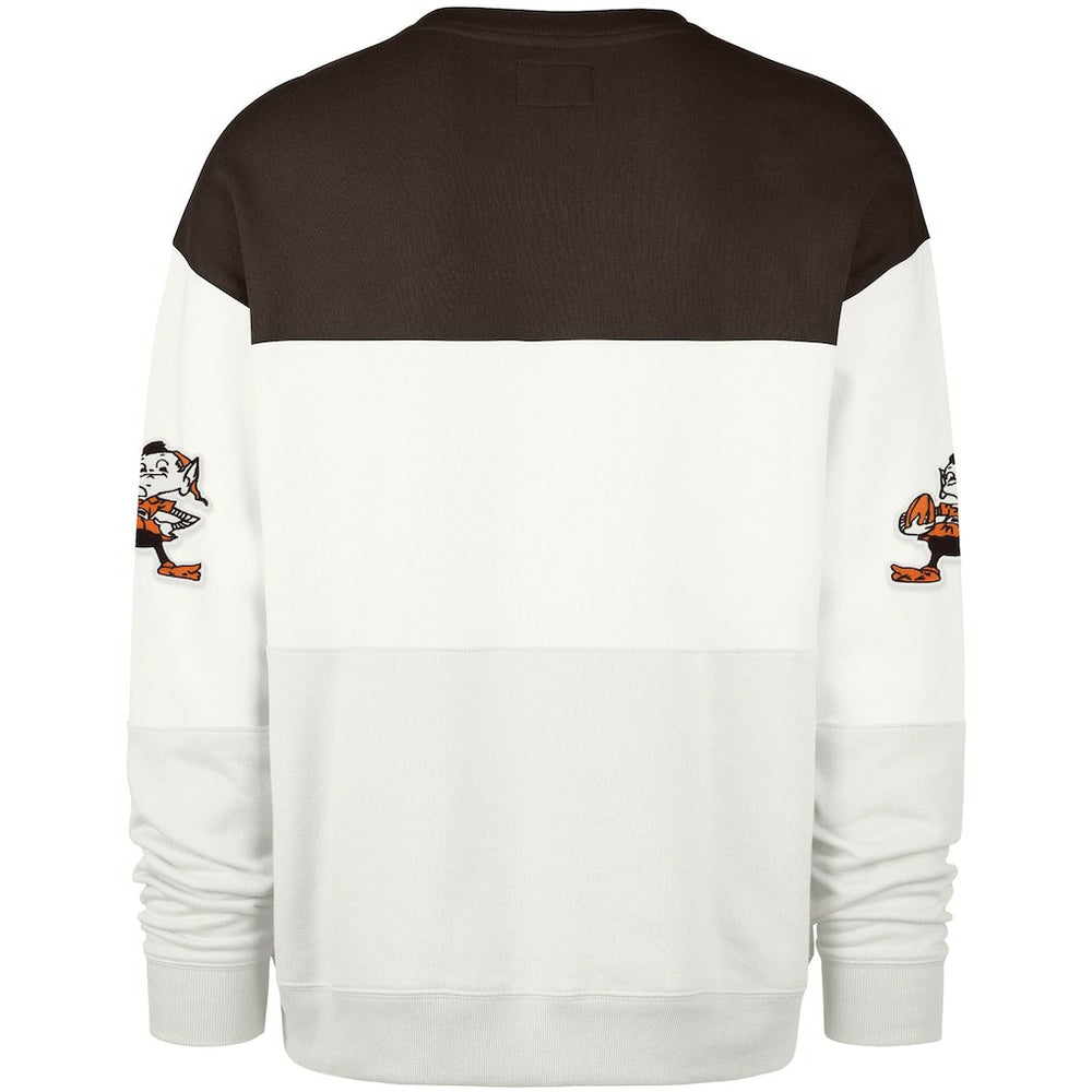 Cleveland Browns '47 Throwback Breeze Maximalist Sweatshirt - White - 47 brand