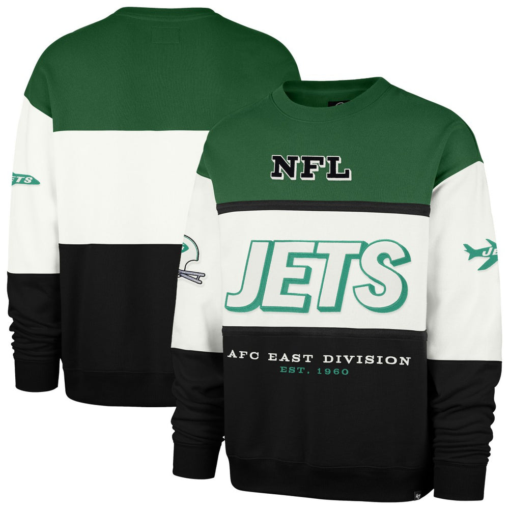 New York Jets '47 Throwback Breeze Maximalist Sweatshirt - Kelly Green/Black - 47 brand