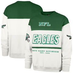 Philadelphia Eagles '47 Throwback Breeze Maximalist Sweatshirt - Kelly Green/Cream - 47 brand