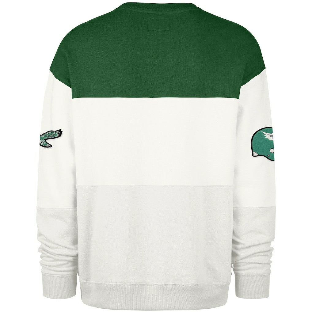 Philadelphia Eagles '47 Throwback Breeze Maximalist Sweatshirt - Kelly Green/Cream - 47 brand