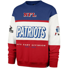 New England Patriots '47 Throwback Breeze Maximalist Sweatshirt - Royal/Red - 47 brand