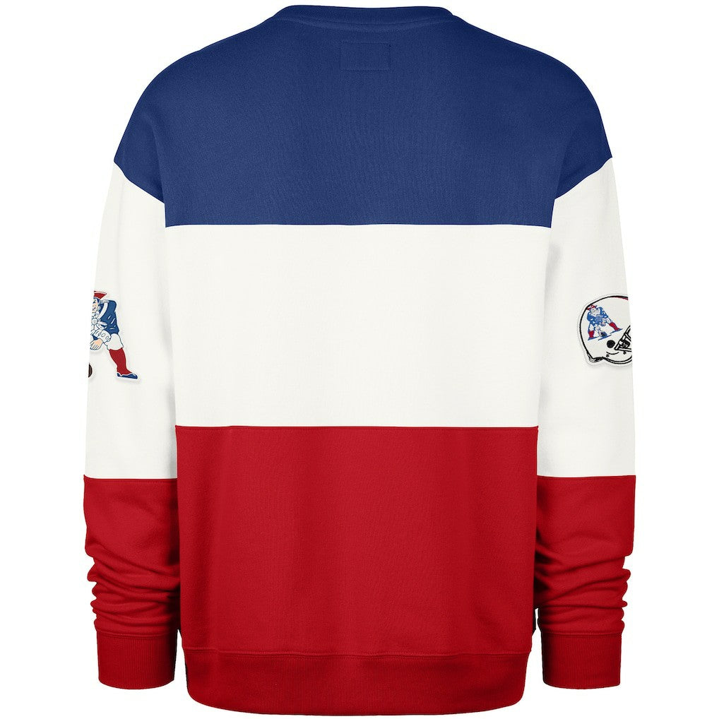 New England Patriots '47 Throwback Breeze Maximalist Sweatshirt - Royal/Red - 47 brand