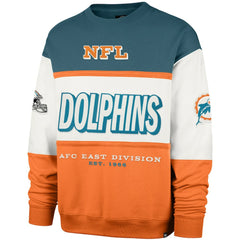 Miami Dolphins '47 Throwback Breeze Maximalist Sweatshirt - Aqua/Orange - 47 brand