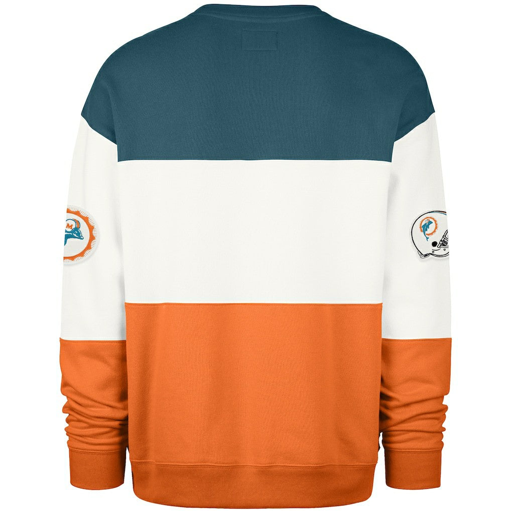 Miami Dolphins '47 Throwback Breeze Maximalist Sweatshirt - Aqua/Orange - 47 brand