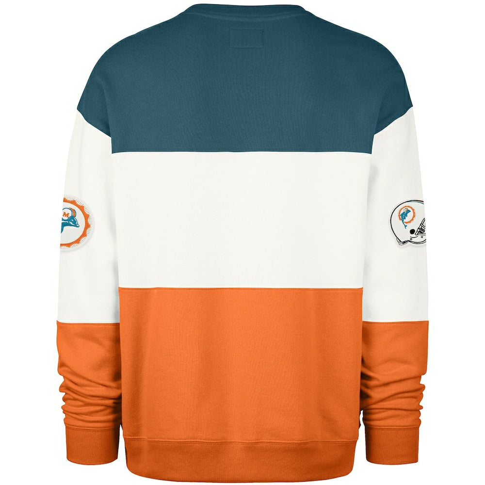 Miami Dolphins '47 Throwback Breeze Maximalist Sweatshirt - Aqua/Orange - 47 brand
