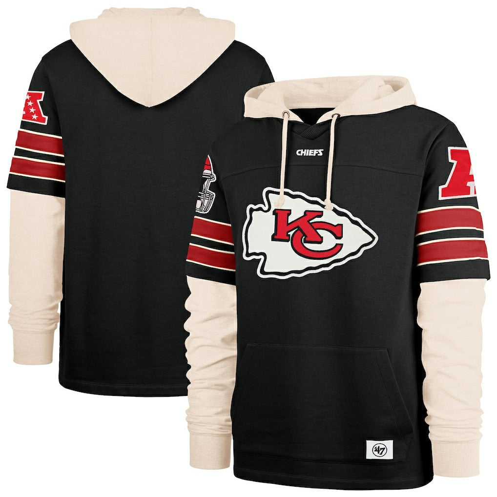 Kansas City Chiefs '47 Split Zone Cornerback Duo Hoodie - Black - 47 brand