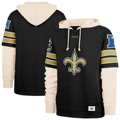 New Orleans Saints '47 Split Zone Cornerback Duo Hoodie - Black - 47 brand