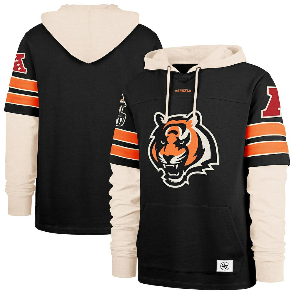 Cincinnati Bengals '47 Split Zone Cornerback Duo Hoodie - Black - 47 brand