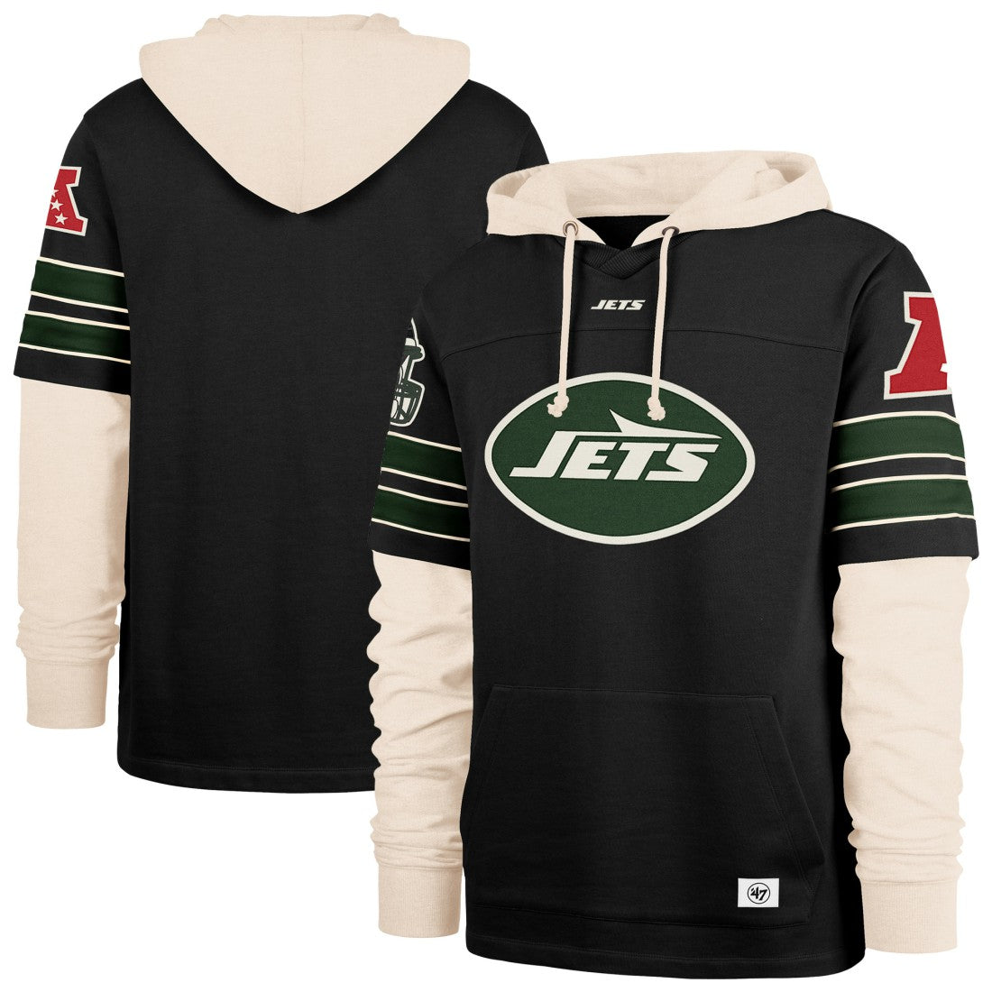 New York Jets '47 Split Zone Cornerback Duo Hoodie - Black - 47 brand