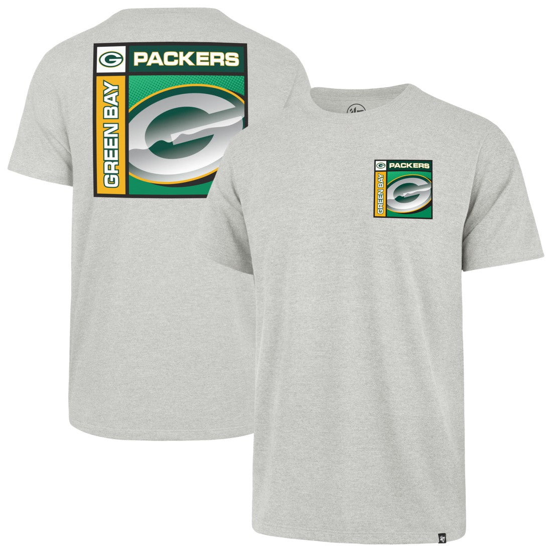 Green Bay Packers '47 Chrome Plate Franklin T-Shirt - Gray - 47 brand