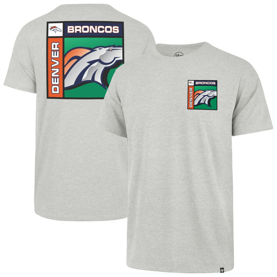 Denver Broncos '47 Chrome Plate Franklin T-Shirt - Gray - 47 brand