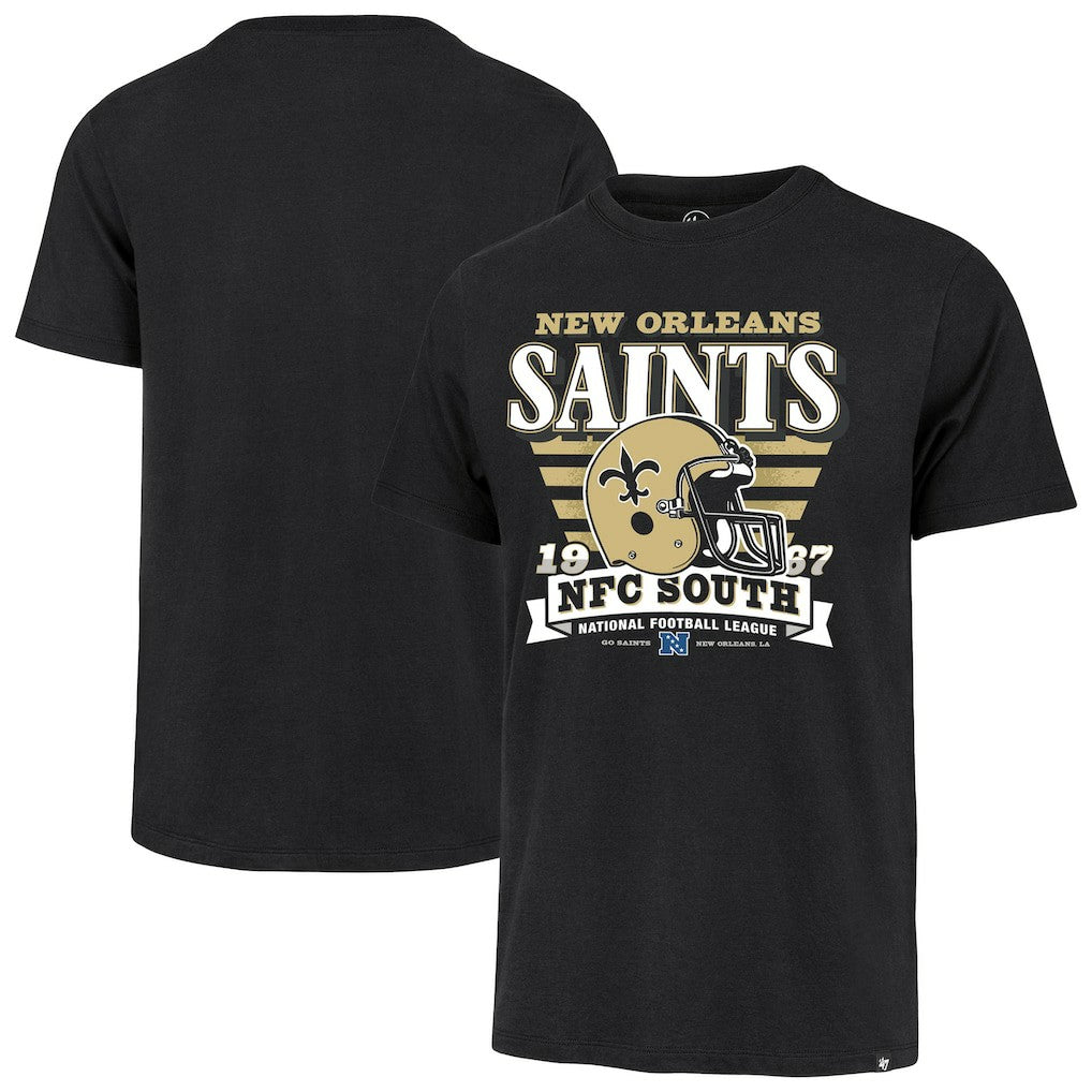 New Orleans Saints '47 Stripe Splash Franklin Throwback T-Shirt - Black - 47 brand