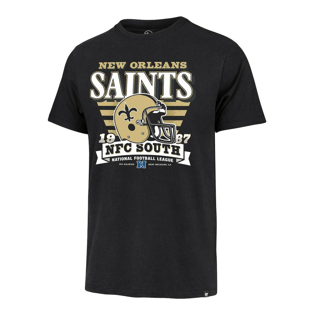 New Orleans Saints '47 Stripe Splash Franklin Throwback T-Shirt - Black - 47 brand