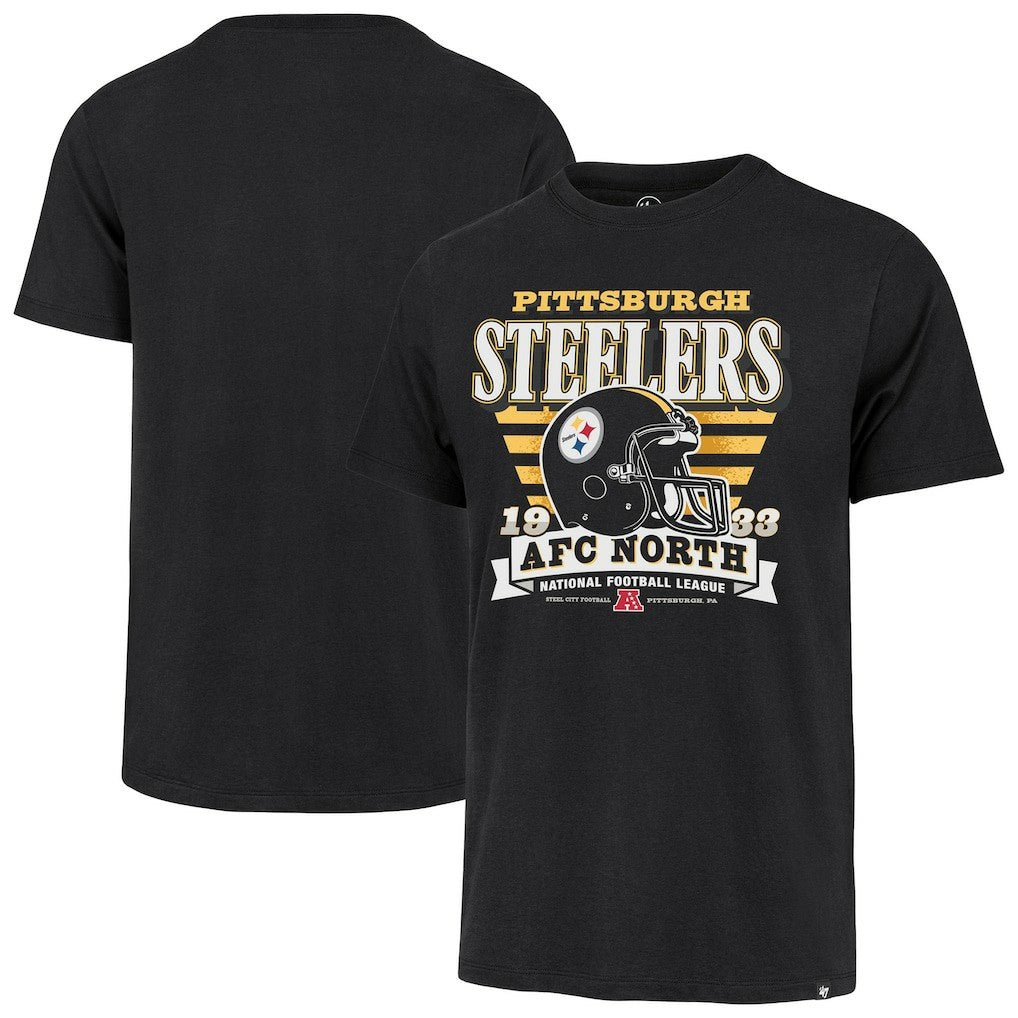 Pittsburgh Steelers '47 Stripe Splash Franklin Throwback T-Shirt - Black - 47 brand