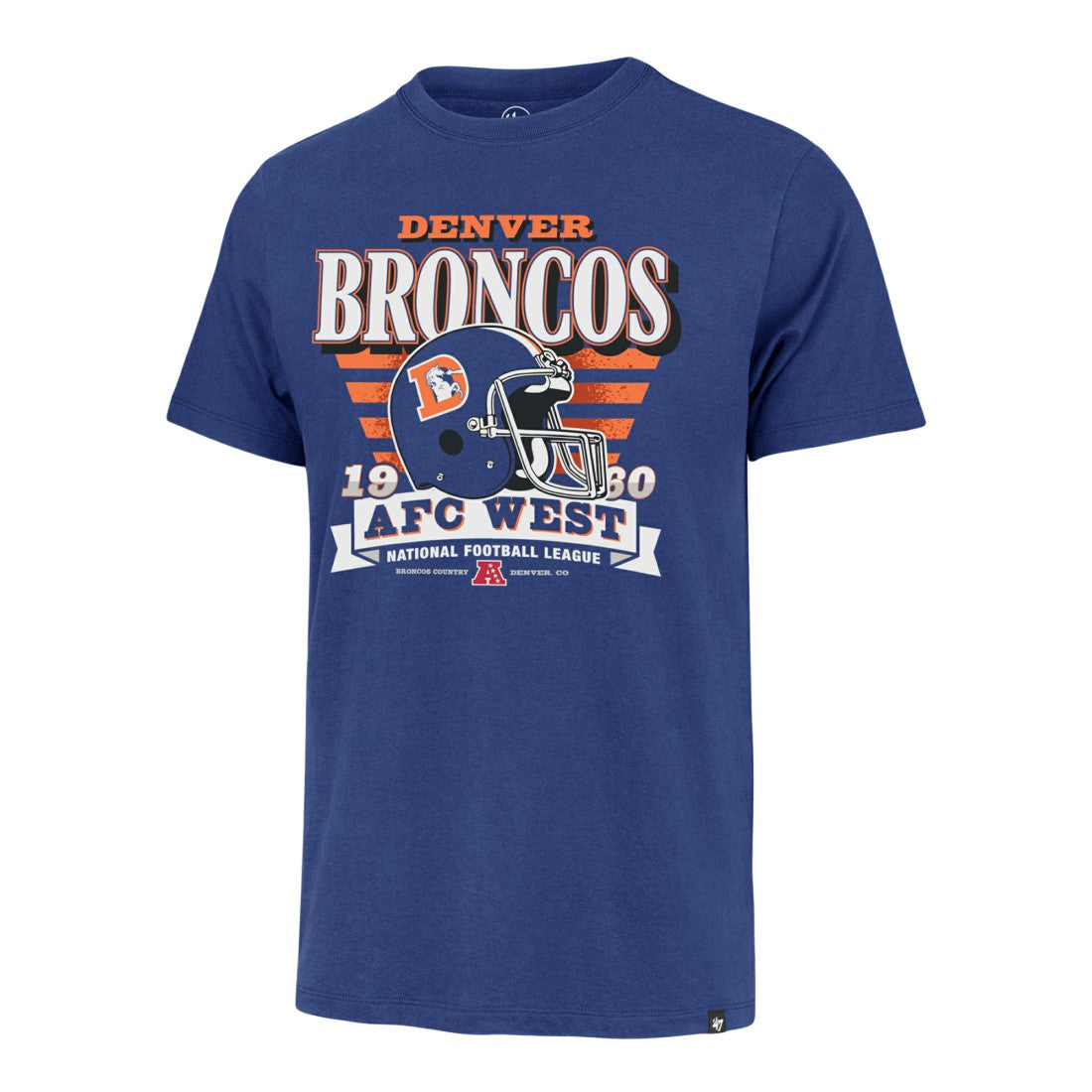 Denver Broncos '47 Stripe Splash Franklin Throwback T-Shirt - Royal - 47 brand