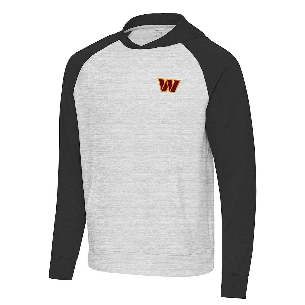 Washington Commanders Antigua Urgent Pullover Hoodie - Heather Gray/Black - NFL