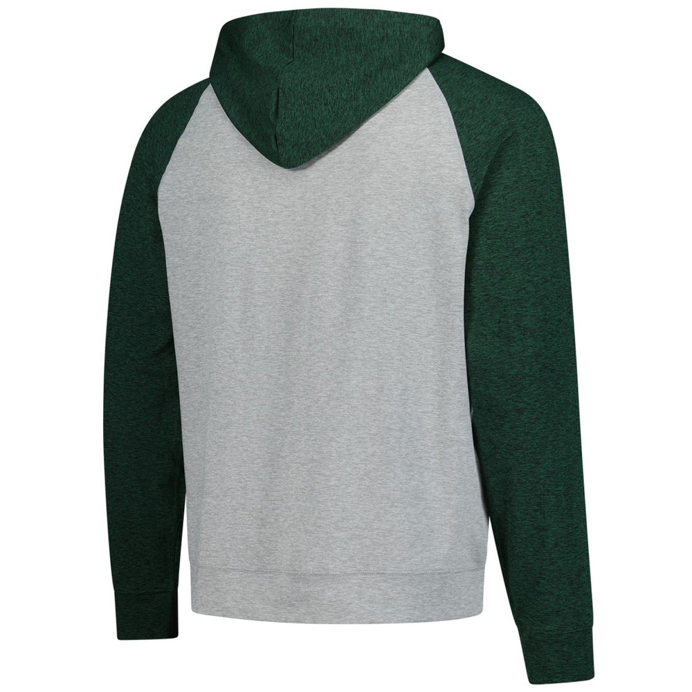 Green Bay Packers Antigua Urgent Pullover Hoodie - Heather Gray/Black - NFL