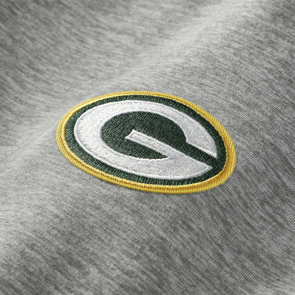 Green Bay Packers Antigua Urgent Pullover Hoodie - Heather Gray/Black - NFL