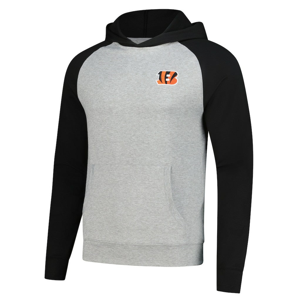 Cincinnati Bengals Antigua Urgent Pullover Hoodie - Heather Gray/Black - NFL