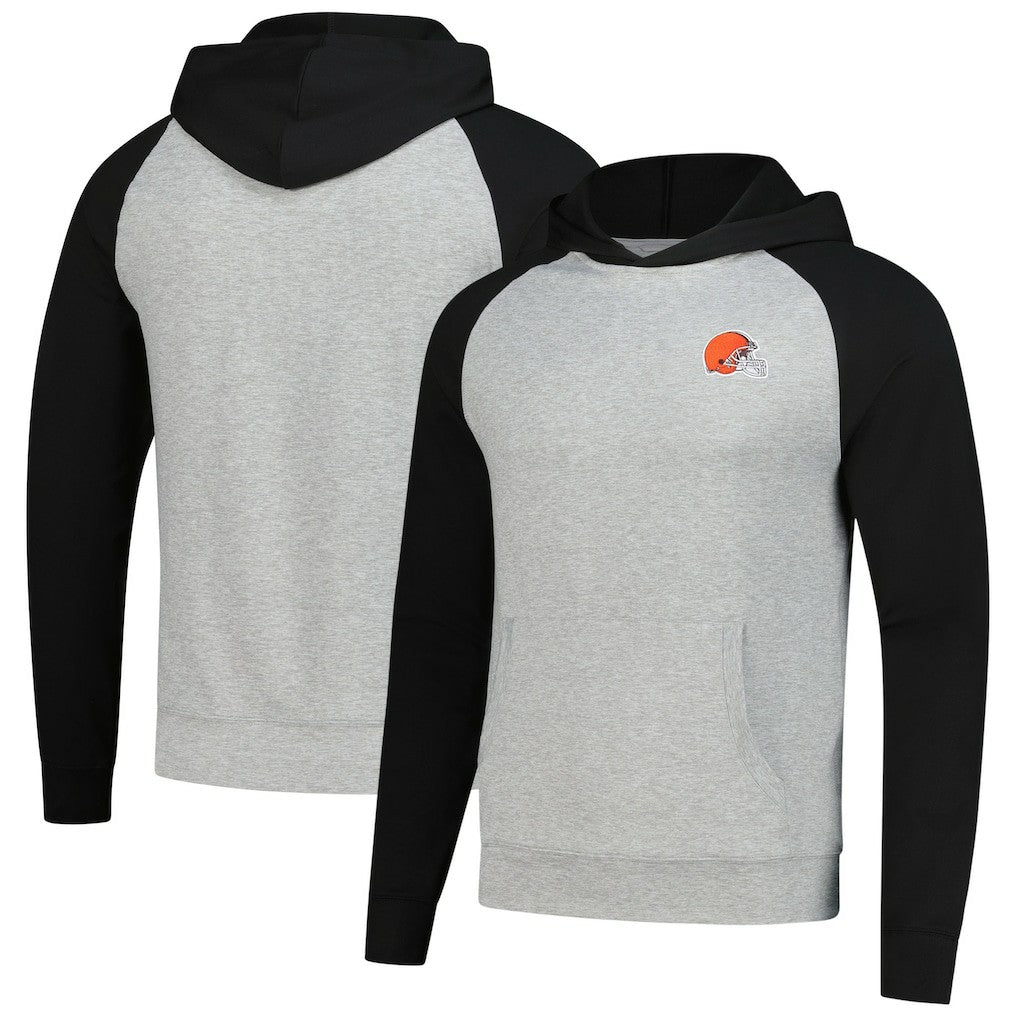 Cleveland Browns Antigua Urgent Pullover Hoodie - Heather Gray/Black - NFL