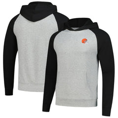 Cleveland Browns Antigua Urgent Pullover Hoodie - Heather Gray/Black - NFL