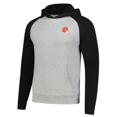 Cleveland Browns Antigua Urgent Pullover Hoodie - Heather Gray/Black - NFL