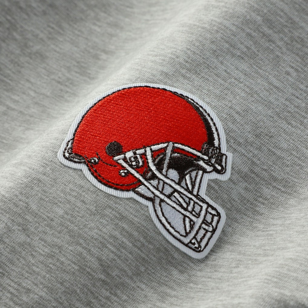Cleveland Browns Antigua Urgent Pullover Hoodie - Heather Gray/Black - NFL