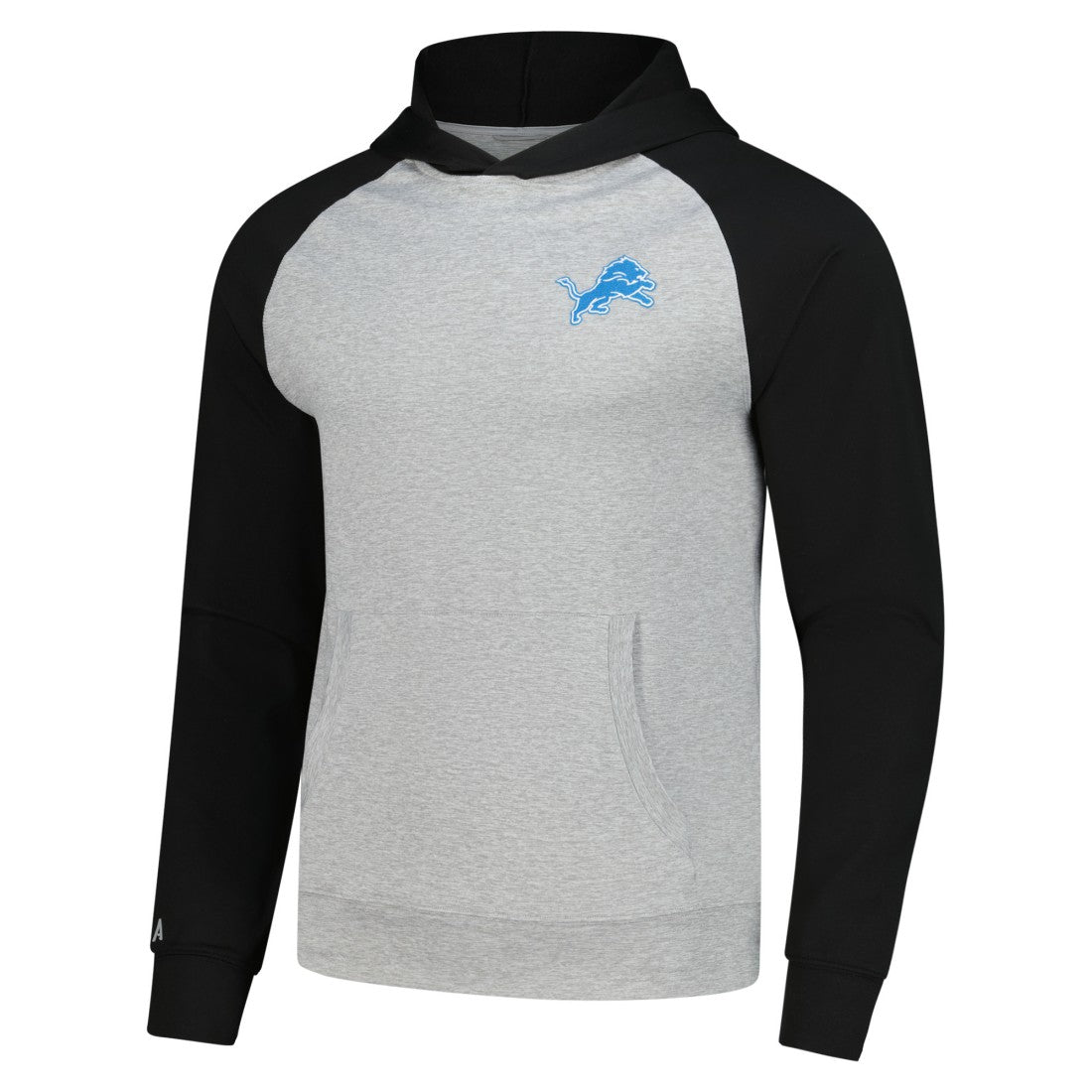 Detroit Lions Antigua Urgent Pullover Hoodie - Heather Gray/Black - NFL