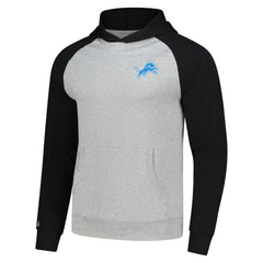 Detroit Lions Antigua Urgent Pullover Hoodie - Heather Gray/Black - NFL