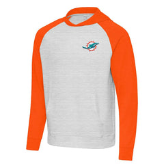 Miami Dolphins Antigua Urgent Pullover Hoodie - Gray/Orange - NFL