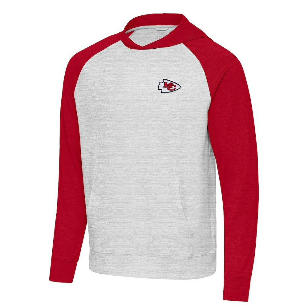 Kansas City Chiefs Antigua Urgent Pullover Hoodie - Red/Gray - NFL