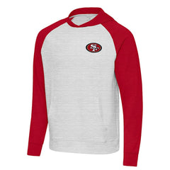 San Francisco 49ers Antigua Urgent Pullover Hoodie - Scarlet/Gray - NFL