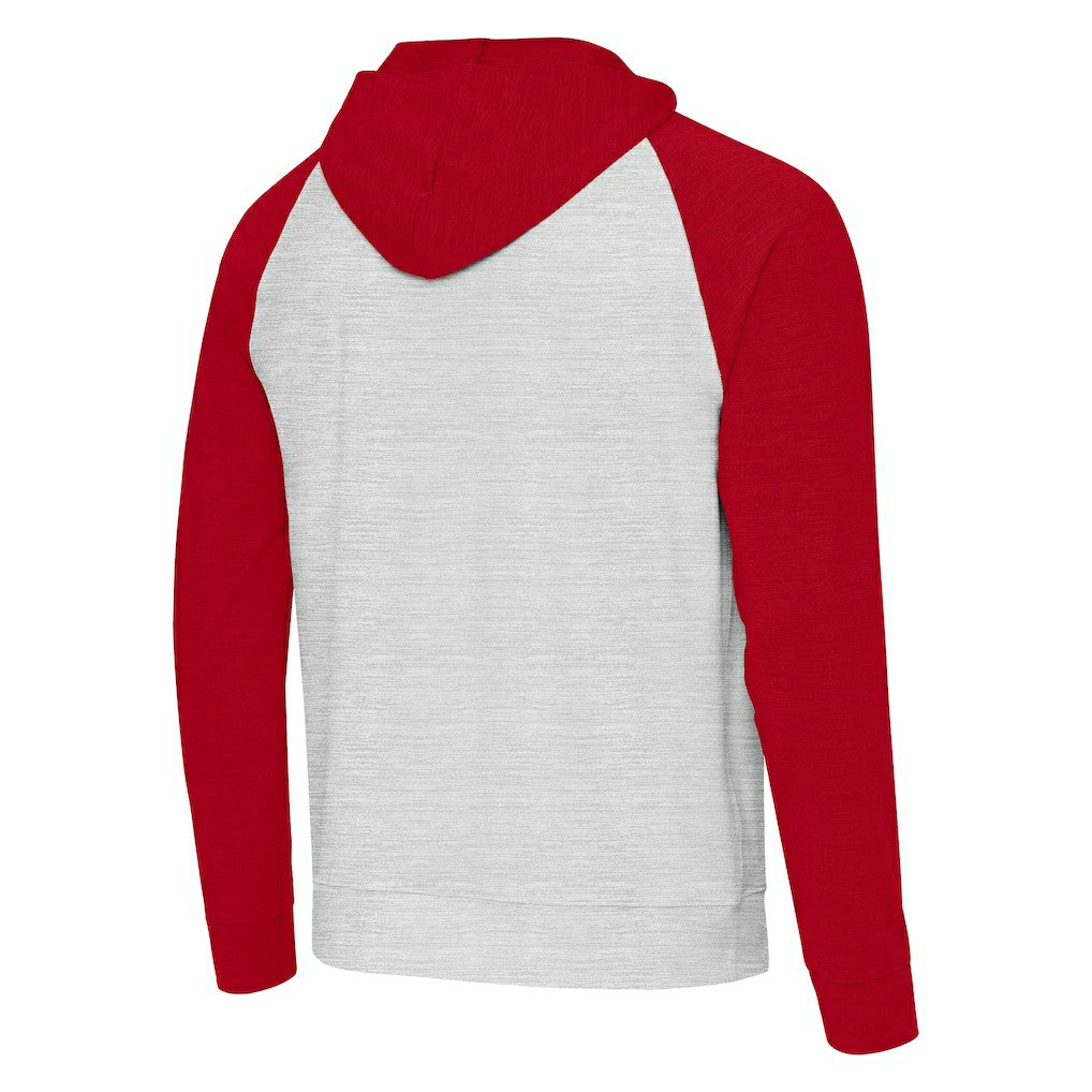 San Francisco 49ers Antigua Urgent Pullover Hoodie - Scarlet/Gray - NFL