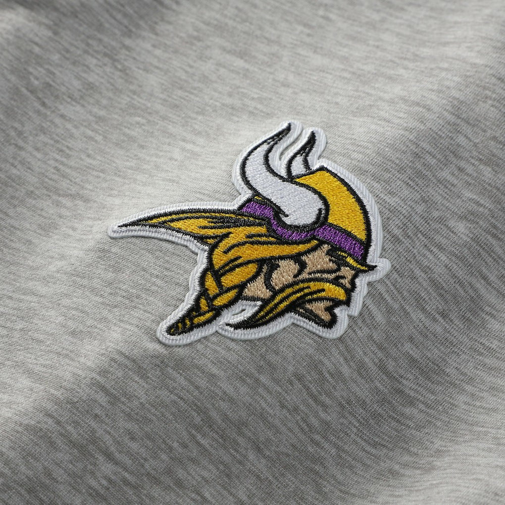 Minnesota Vikings Antigua Urgent Pullover Hoodie - Heather Gray/Purple - NFL