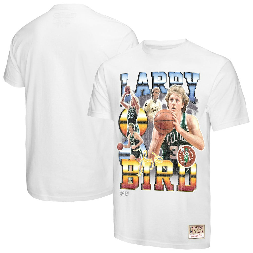 Mitchell & Ness Larry Bird Boston Celtics Commemorative Collage T-Shirt White