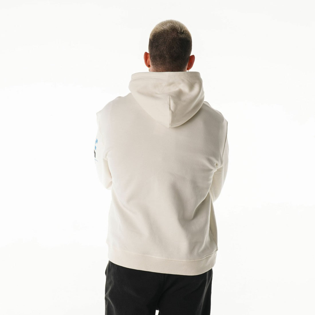 Detroit Lions The Wild Collective Unisex Stacked Graphic Sleeve Fleece Hoodie - Cream - NFL