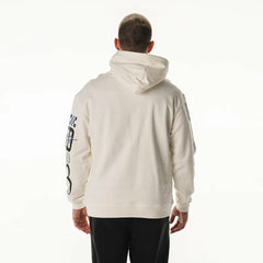 Indianapolis Colts The Wild Collective Unisex Stacked Graphic Sleeve Fleece Hoodie - Cream - NFL