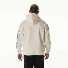 Los Angeles Chargers The Wild Collective Unisex Stacked Graphic Sleeve Fleece Hoodie - Cream - NFL