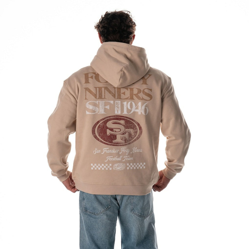 San Francisco 49ers The Wild Collective Unisex Oversized Graphic Fleece Hoodie - Tan - NFL