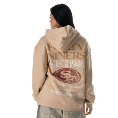 San Francisco 49ers The Wild Collective Unisex Oversized Graphic Fleece Hoodie - Tan - NFL