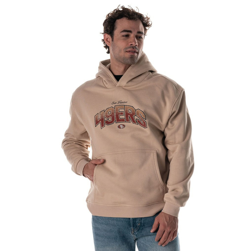 San Francisco 49ers The Wild Collective Unisex Oversized Graphic Fleece Hoodie - Tan - NFL