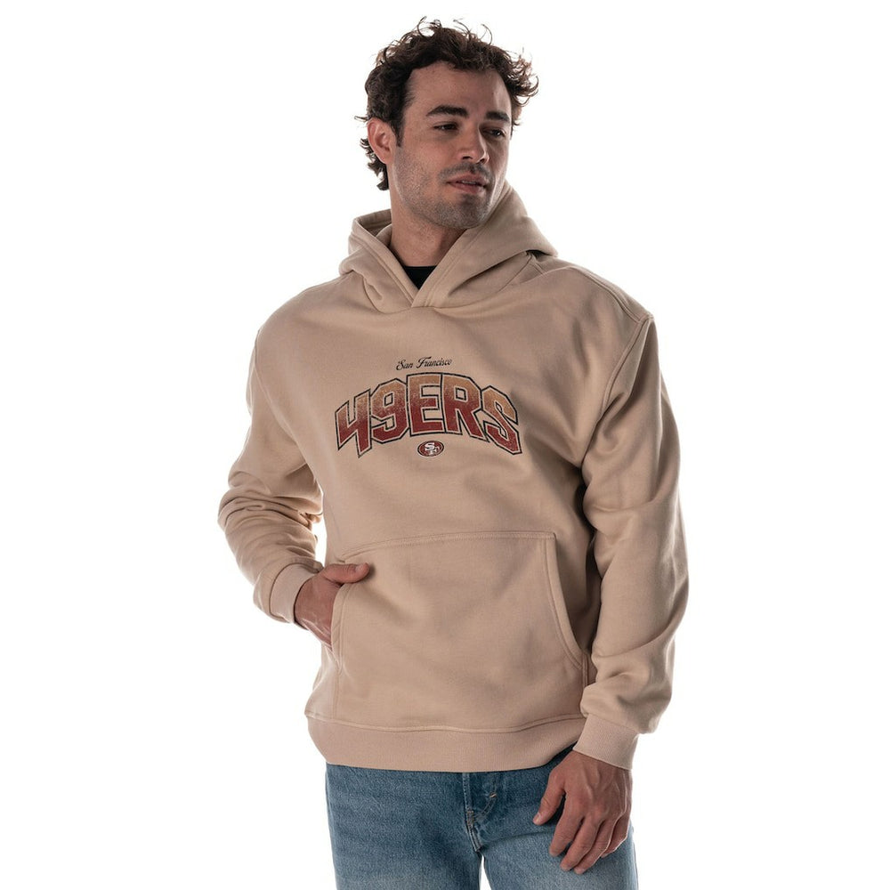 San Francisco 49ers The Wild Collective Unisex Oversized Graphic Fleece Hoodie - Tan - NFL