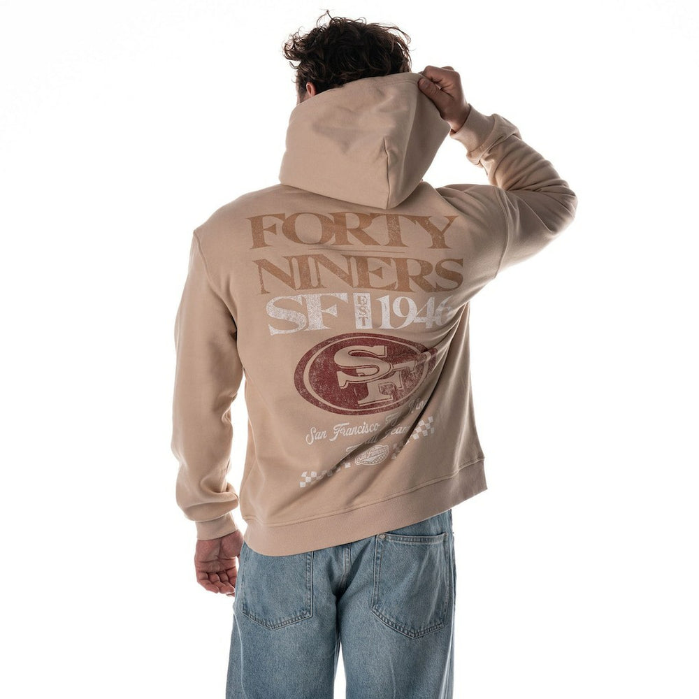 San Francisco 49ers The Wild Collective Unisex Oversized Graphic Fleece Hoodie - Tan - NFL