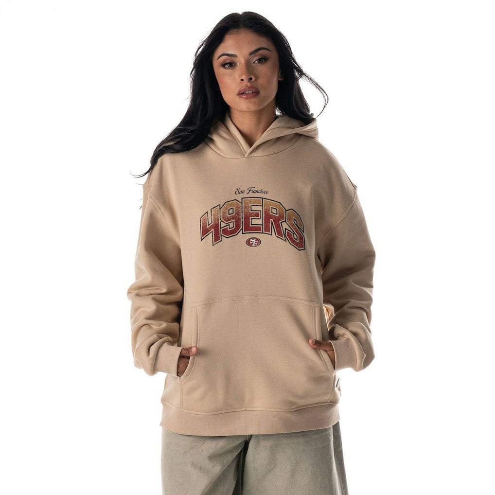 San Francisco 49ers The Wild Collective Unisex Oversized Graphic Fleece Hoodie - Tan - NFL