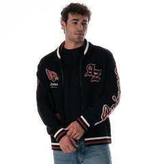 Arizona Cardinals The Wild Collective Unisex Jacquard Full-Zip Sweater - Black - NFL