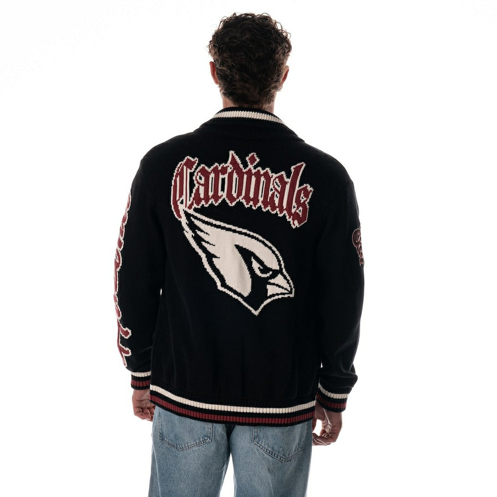 Arizona Cardinals The Wild Collective Unisex Jacquard Full-Zip Sweater - Black - NFL