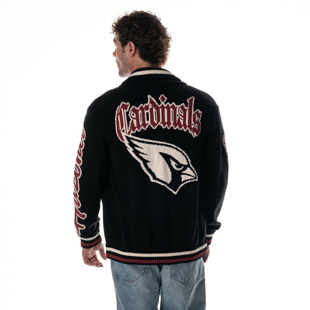Arizona Cardinals The Wild Collective Unisex Jacquard Full-Zip Sweater - Black - NFL