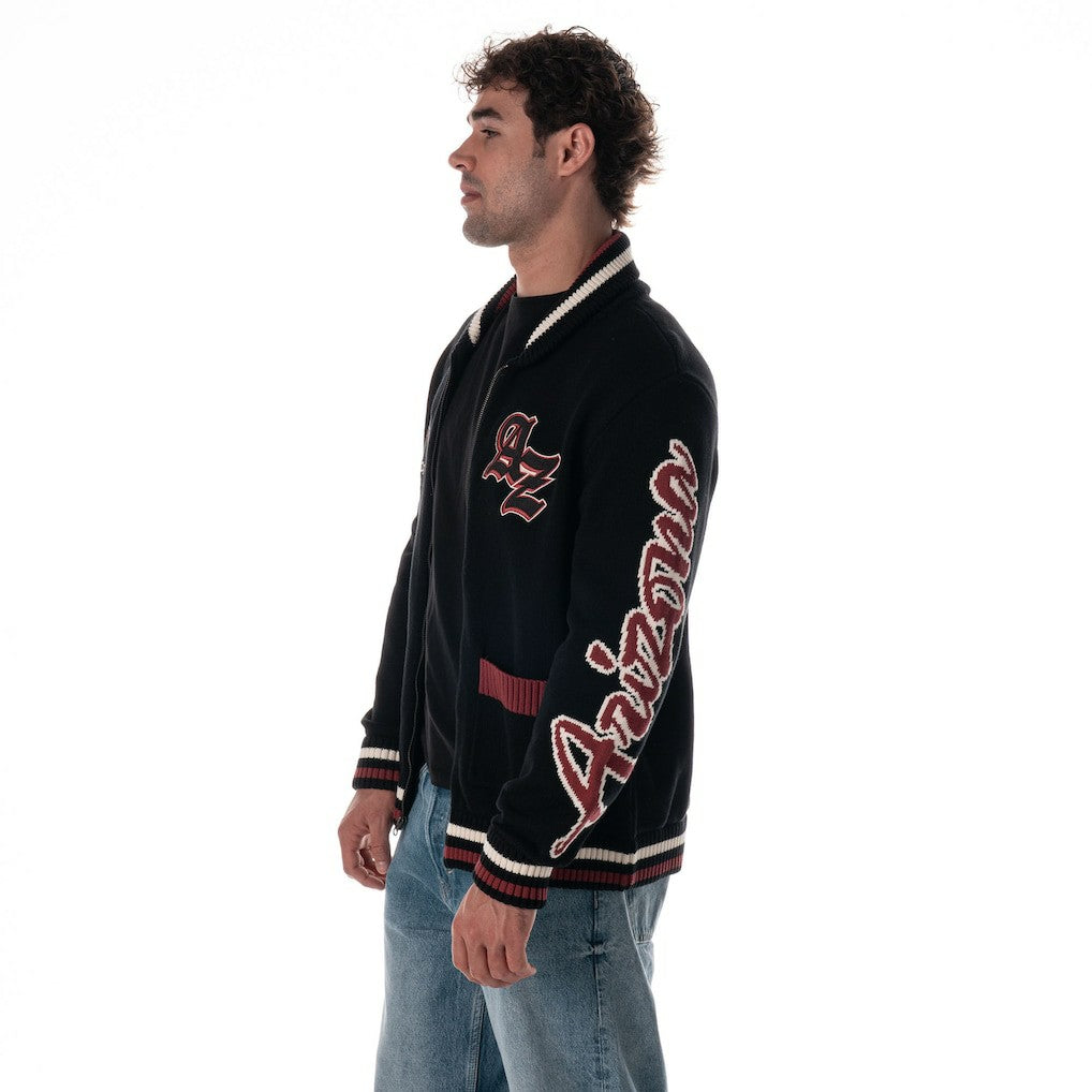 Arizona Cardinals The Wild Collective Unisex Jacquard Full-Zip Sweater - Black - NFL