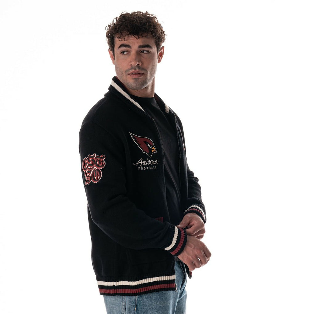Arizona Cardinals The Wild Collective Unisex Jacquard Full-Zip Sweater - Black - NFL